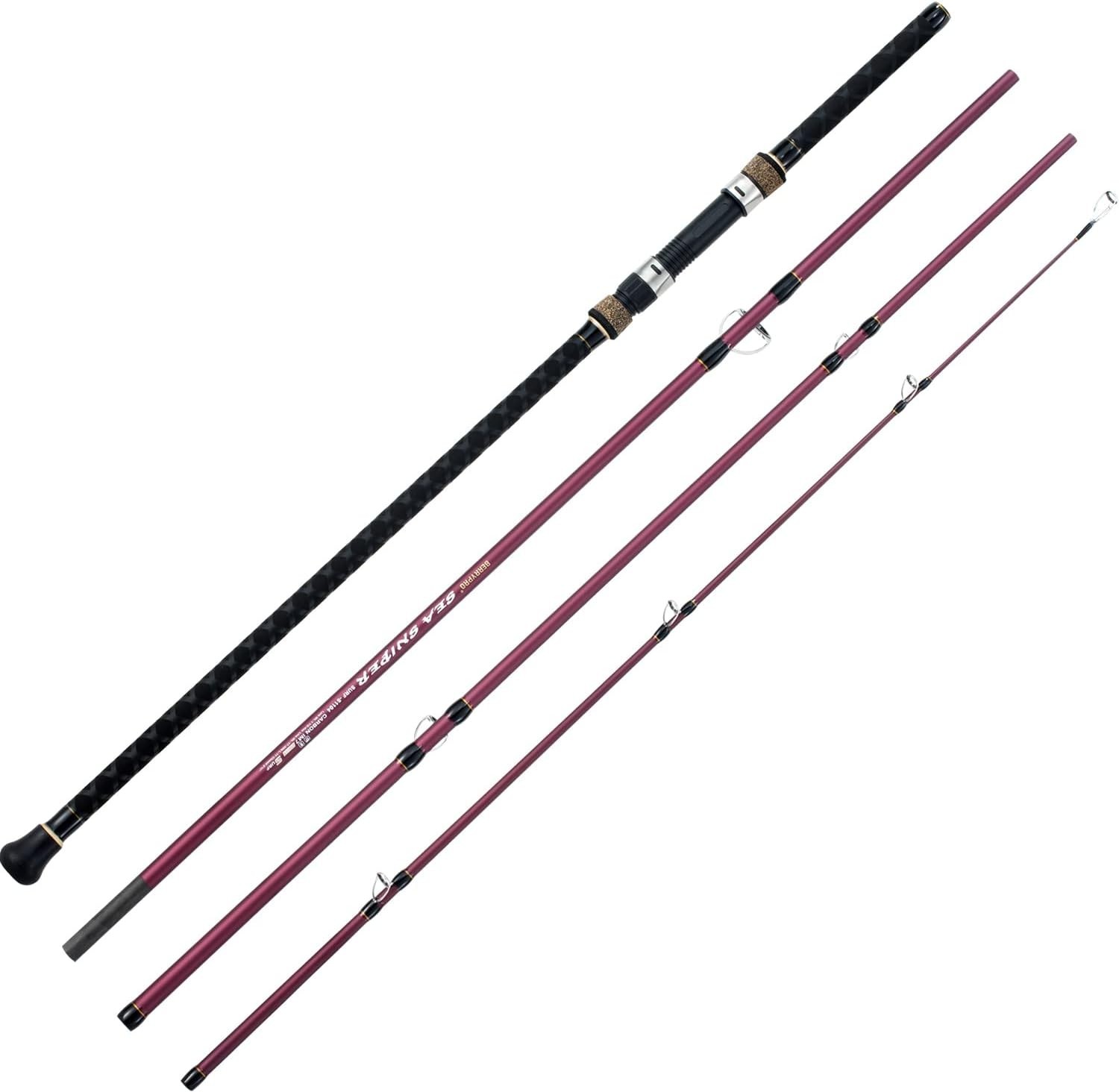 Surf Spinning & Casting Fishing Rod Carbon Fiber Travel Fishing Rod9-Feet & 1…