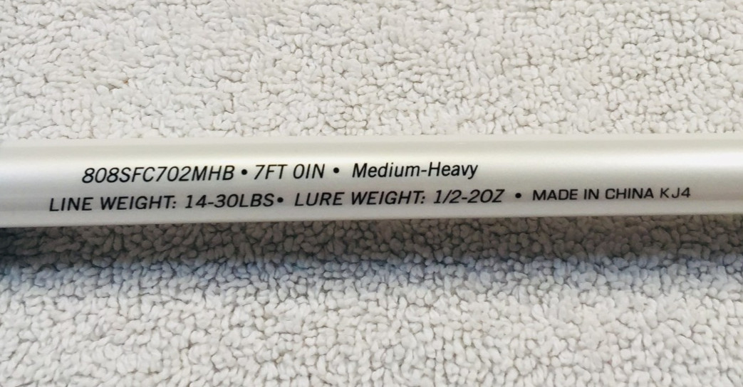NEW Zebco 808 Salt Fisher 7′ Med/Heavy 2Pc Fishing Casting Rod Mod #808SFC702MHB