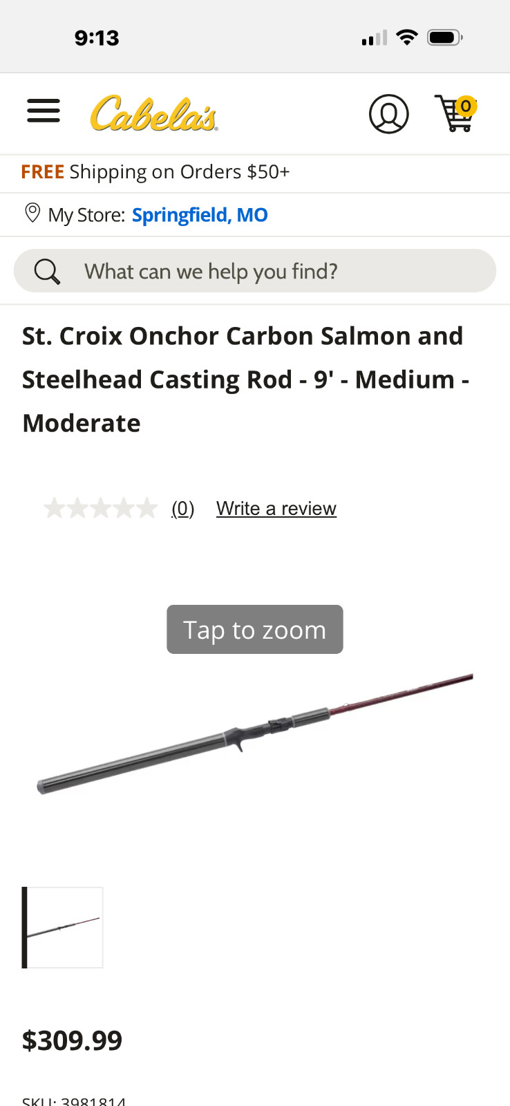 St.Croix ONCHOR ONCS90MF2 9’ 2pcs. 10-17lb moderate action medium heavy action