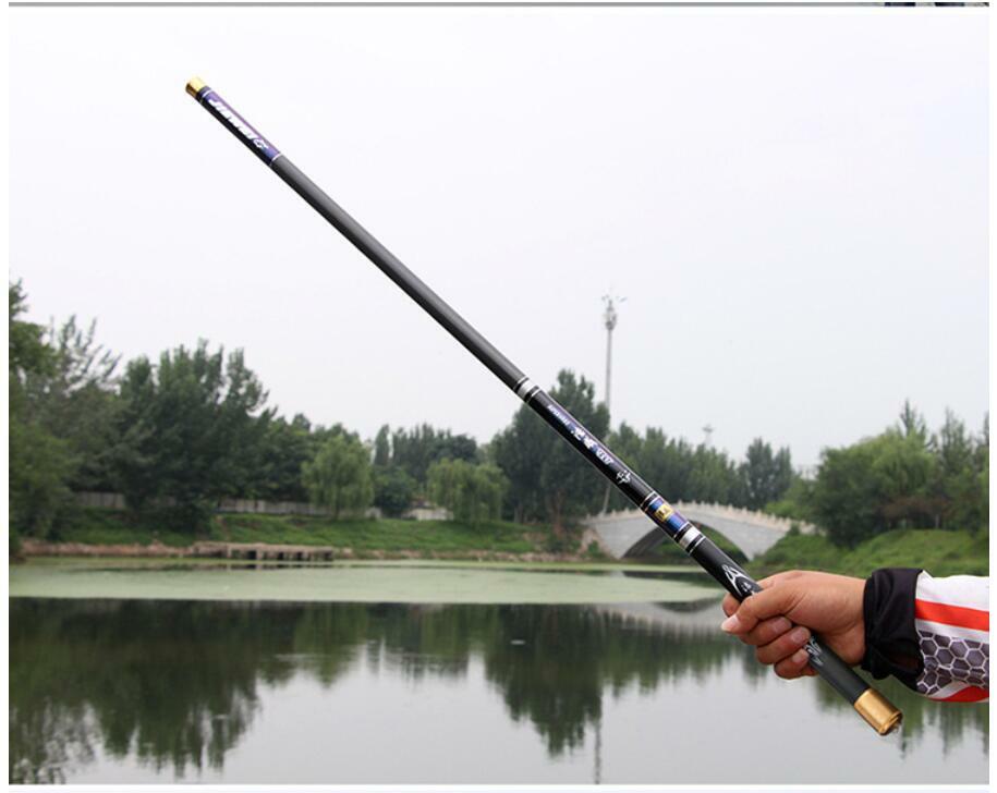 Fishing Rod Carbon Fiber Telescopic Fishing Pole Stream Hand Rod 3.6M-6.3M Carp