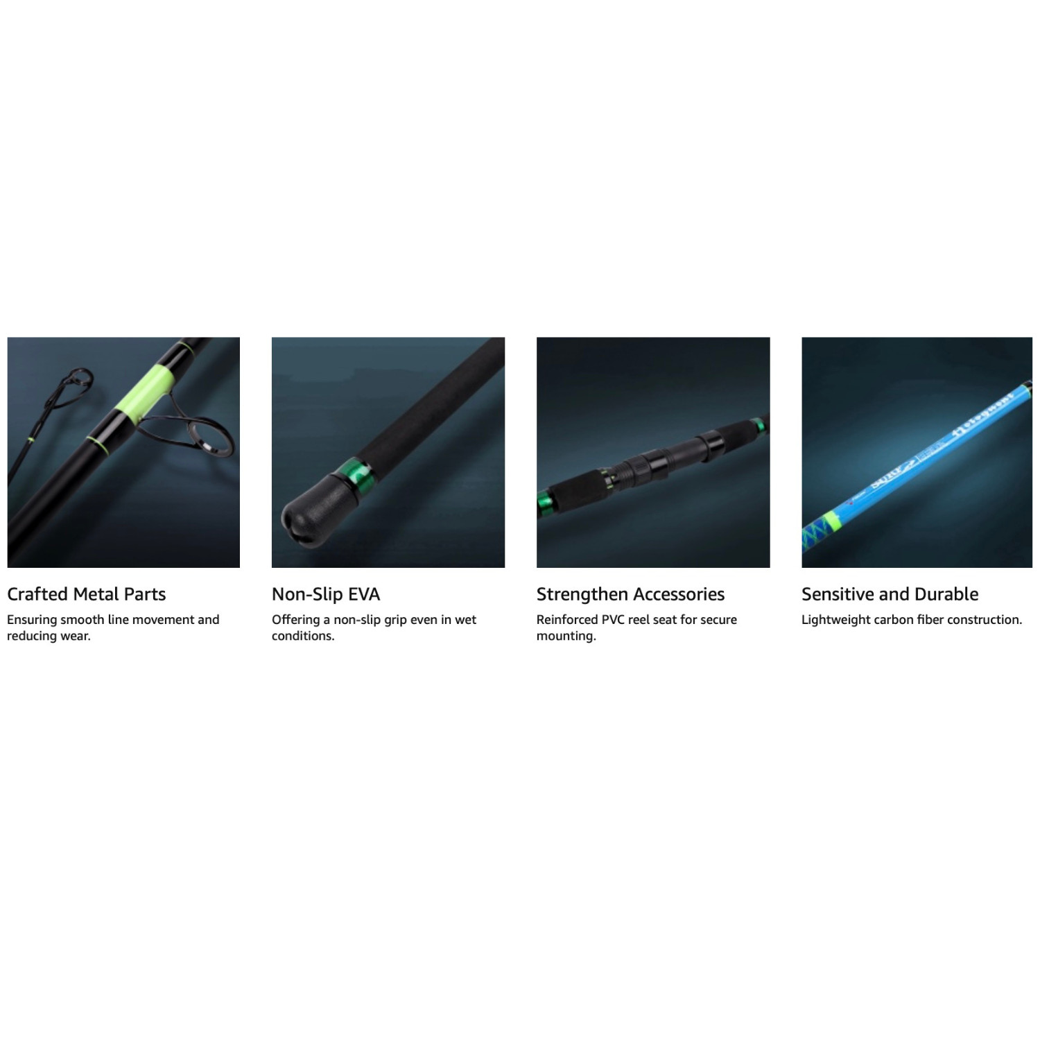 Fiblink 10’6″ Surf Fishing Rod 3 Piece Carbon Fiber Spinning Saltwater Travel