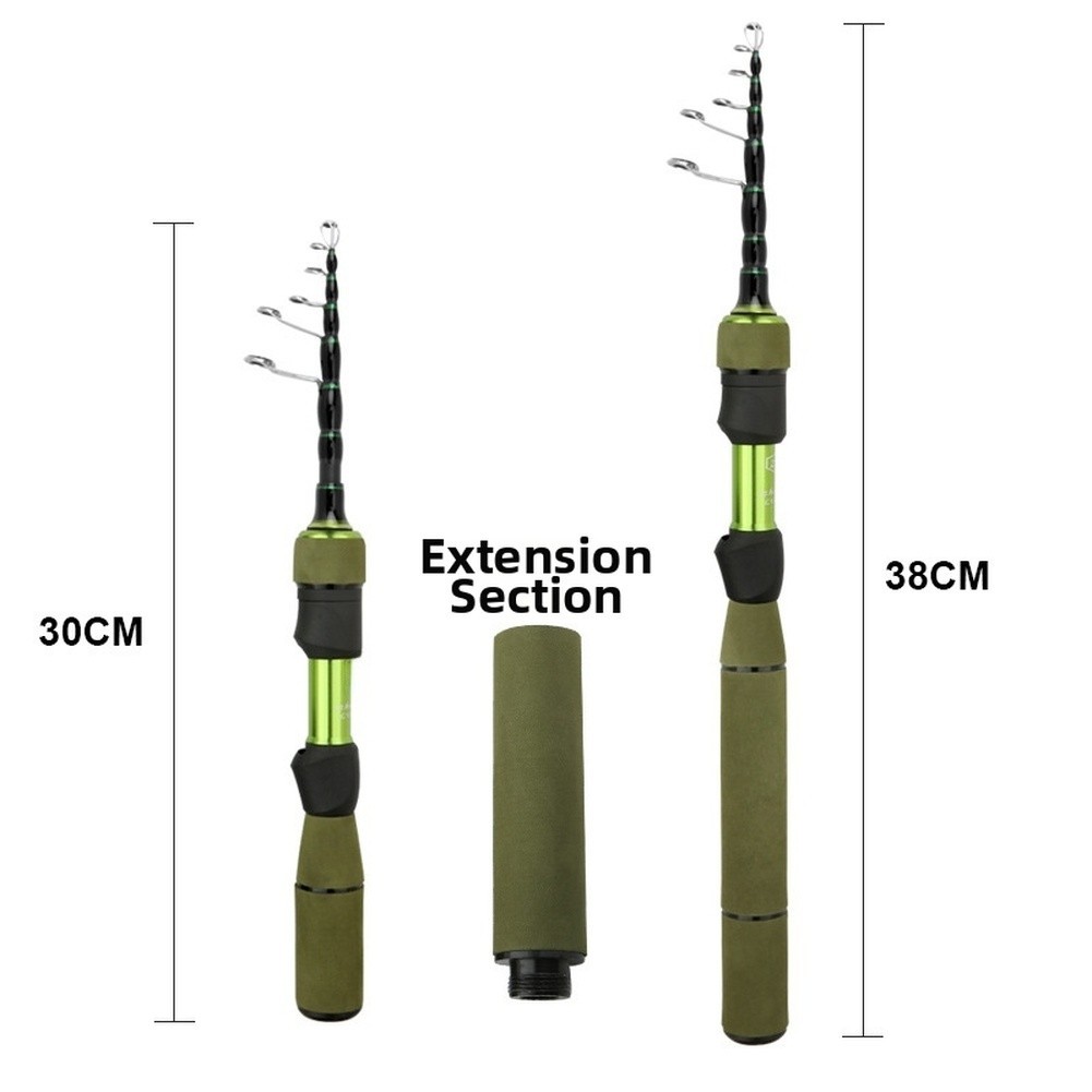 Telescopic Fishing Lightweight Rod Adjustable Design Comfortable Grip Handle
