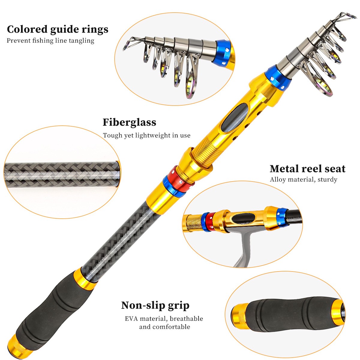 Telescopic Fishing Rods High Carbon Fiber Portable Rod Sea Spinning Pole Fast