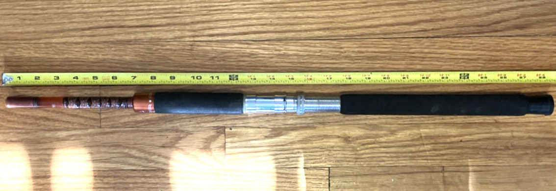 BLACK & Maroon Aluminum Salt Water Fishing Rod Butt 28″ Excellent 30-50lb class