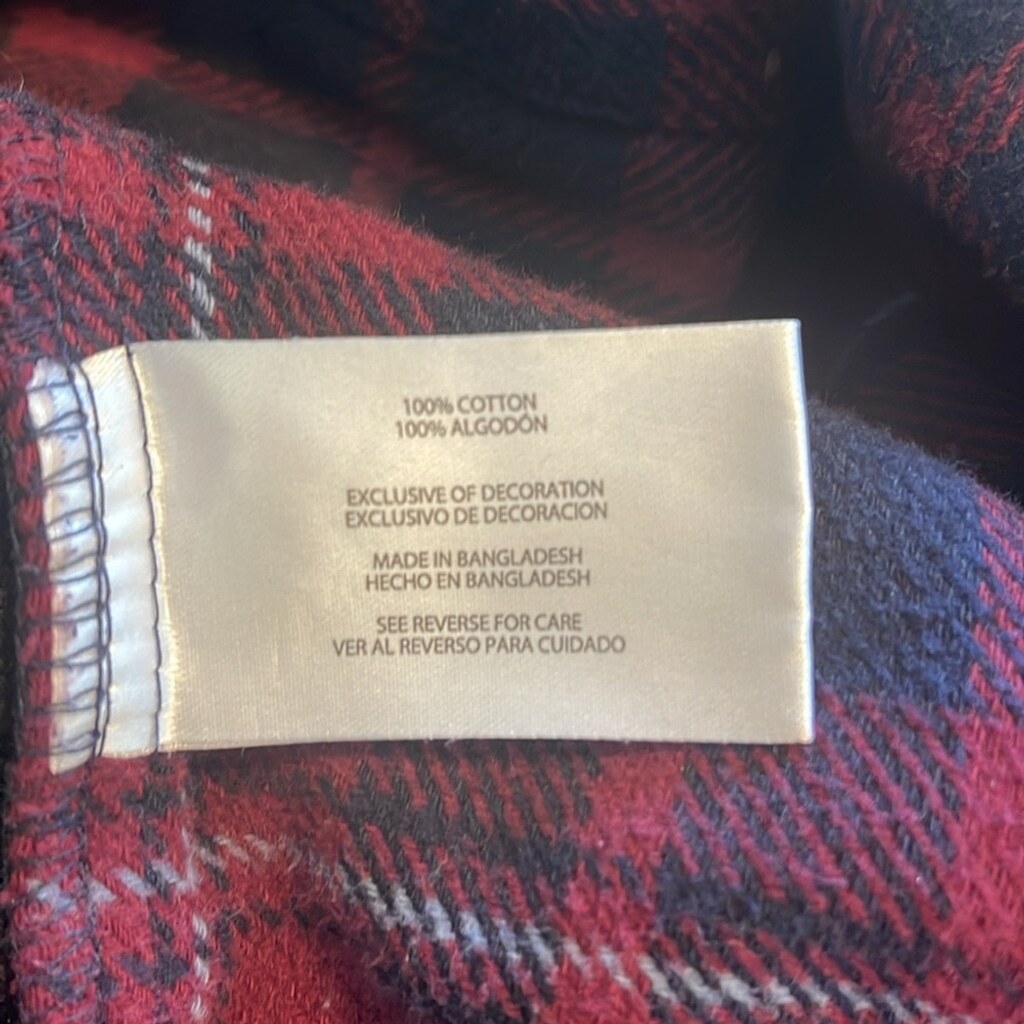 Orvis Men’s Big Bear Heavyweight Double Brushed Flannel Button Down Shirt Size M