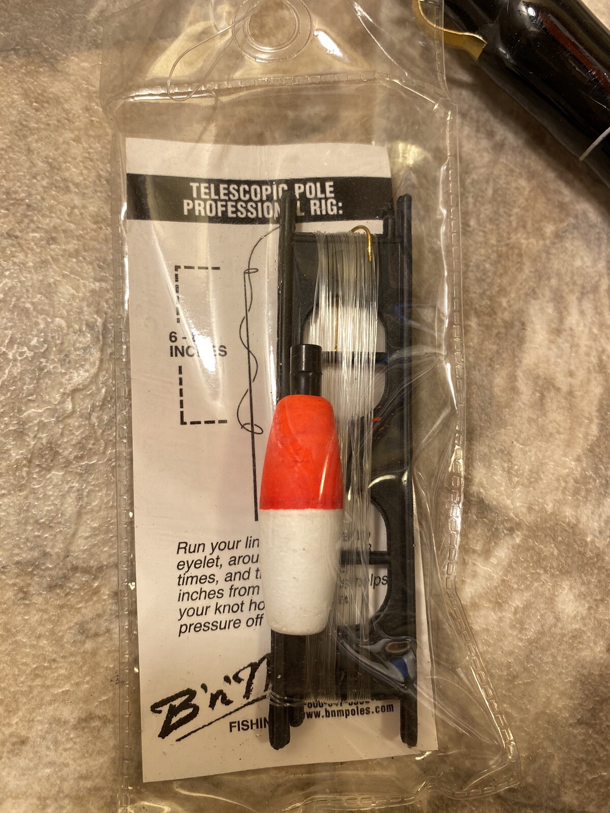 B n M Fishing BW3RR New 10’ 3 sections Black Widow Line,hook and float &sinker