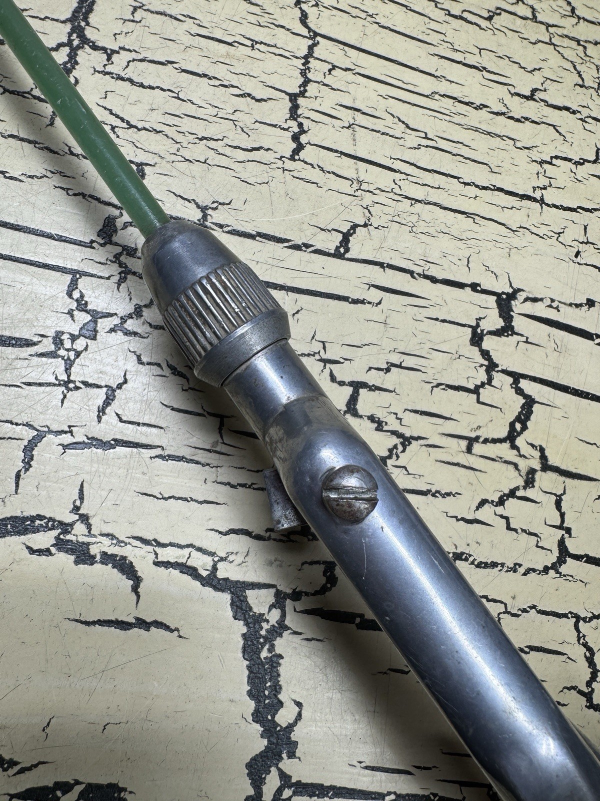 VTG Unbranded Green Glass Spinning Casting Fishing Rod Retro 60s 5ft Rare