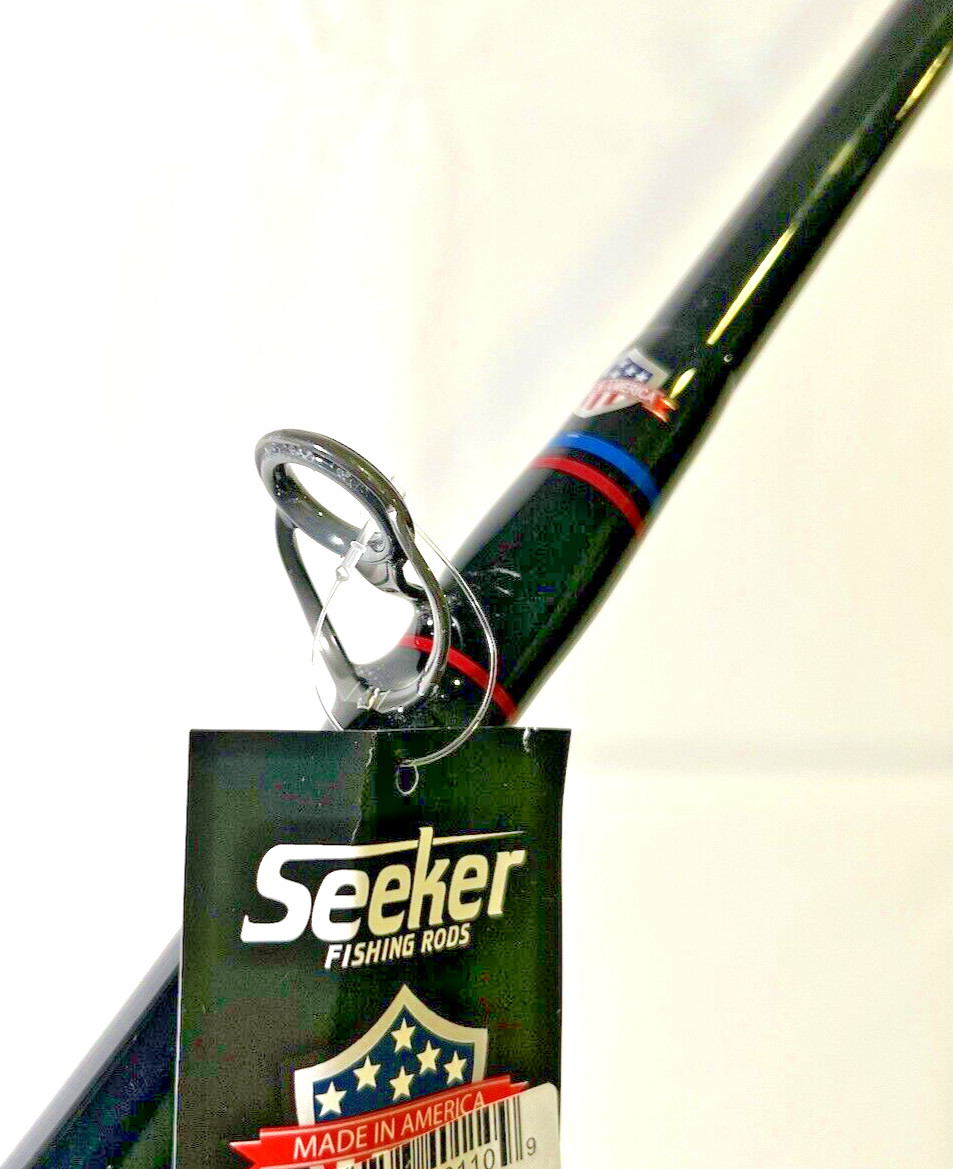 Seeker G 6465XH 6 1/2” Black Steel Graphite 40-80Lb Jig And Bait Fishing Rod USA