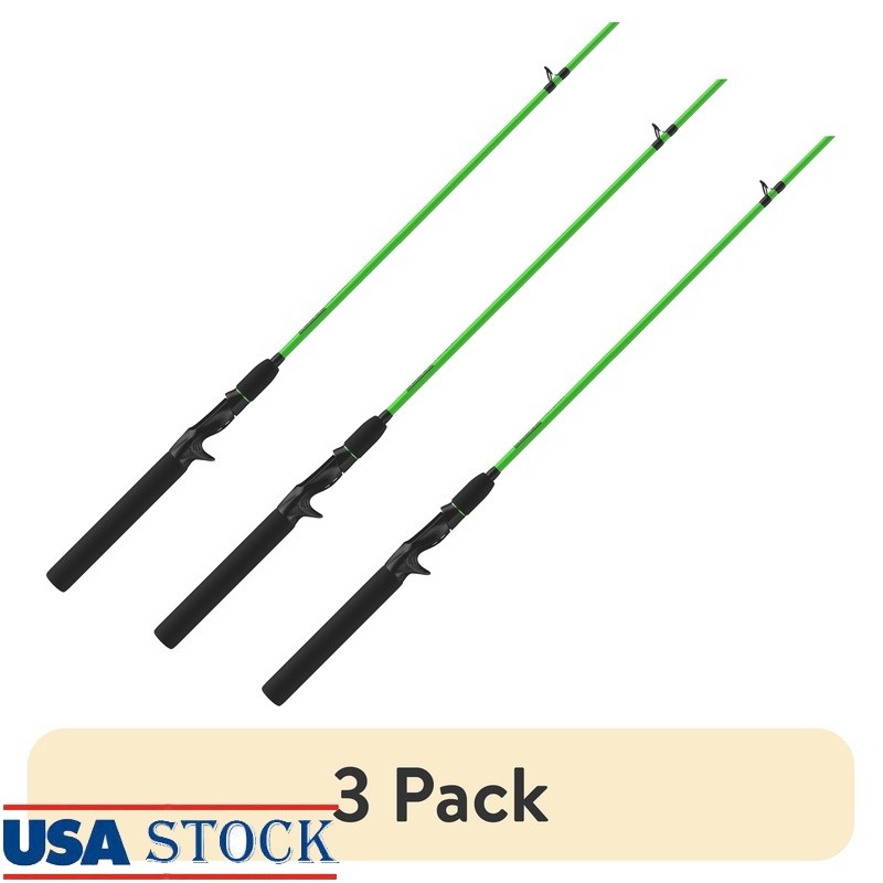 Durable 2-Piece Medium Light Fiberglass Casting Fishing Rod W/ EVA Handle New