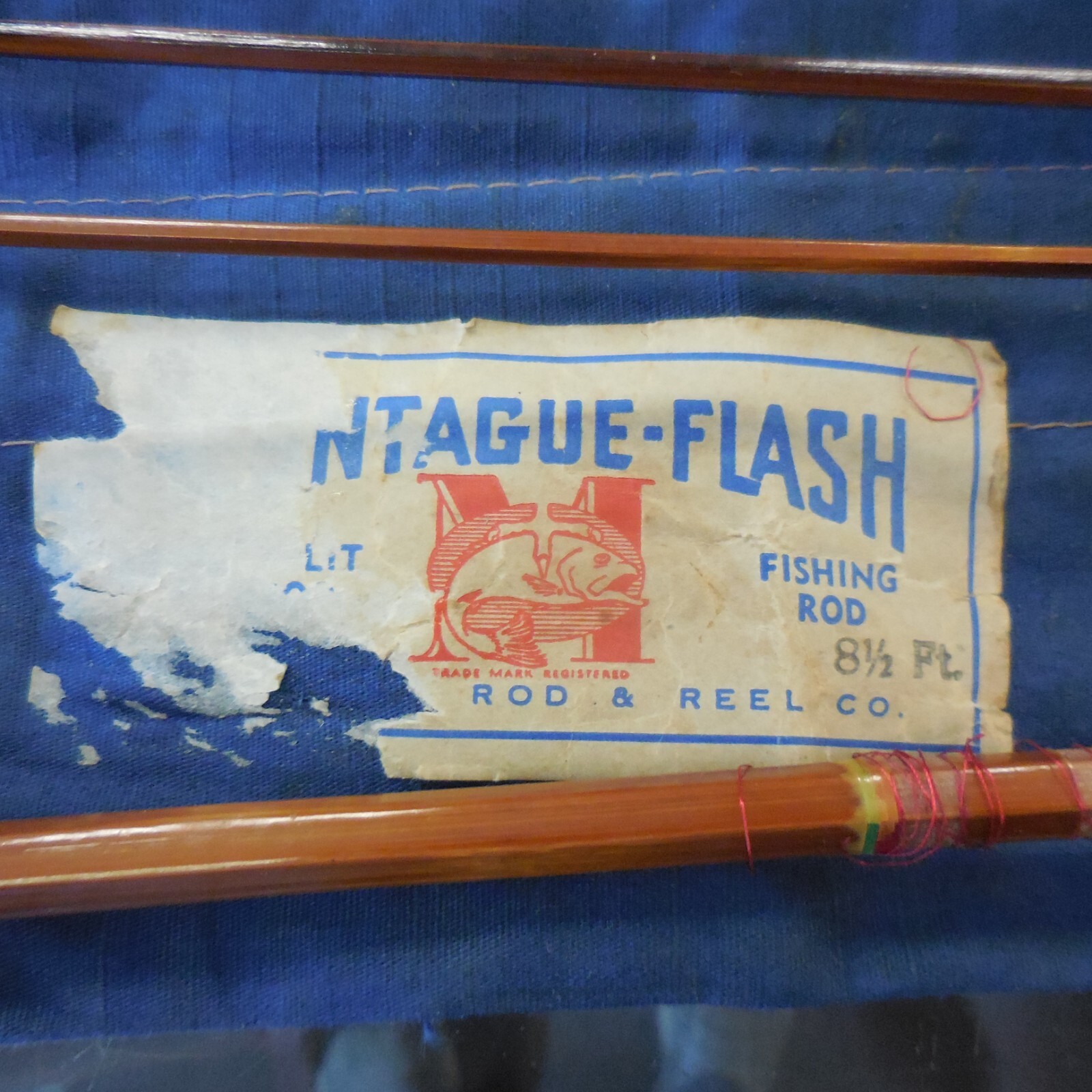 MONTAGUE FLY ROD FLASH 8 1/2ft BAMBOO 3 JOINTS MED EXT TIP Mint