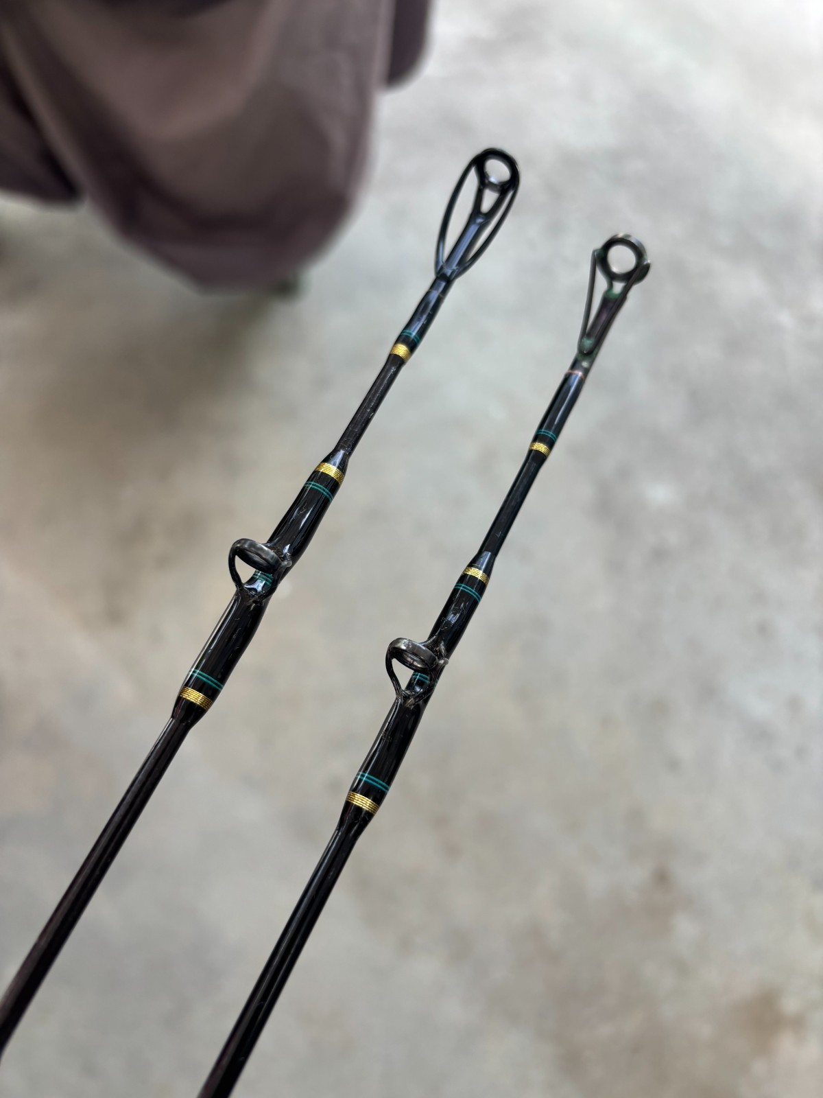 Lot of 2 Seeker Black Steel Fishing Rods Excellent Condition Long Beach