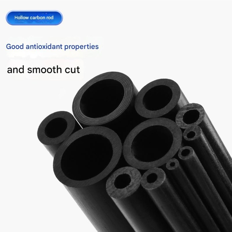 Pack of 3 Hollow Carbon Tube for Multiple Fishing Rod Repairs and Upgrades