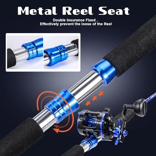 Catfish Fishing Rod – 2 Piece – Portable 7′ – Medium Heavy – Medium Heavy