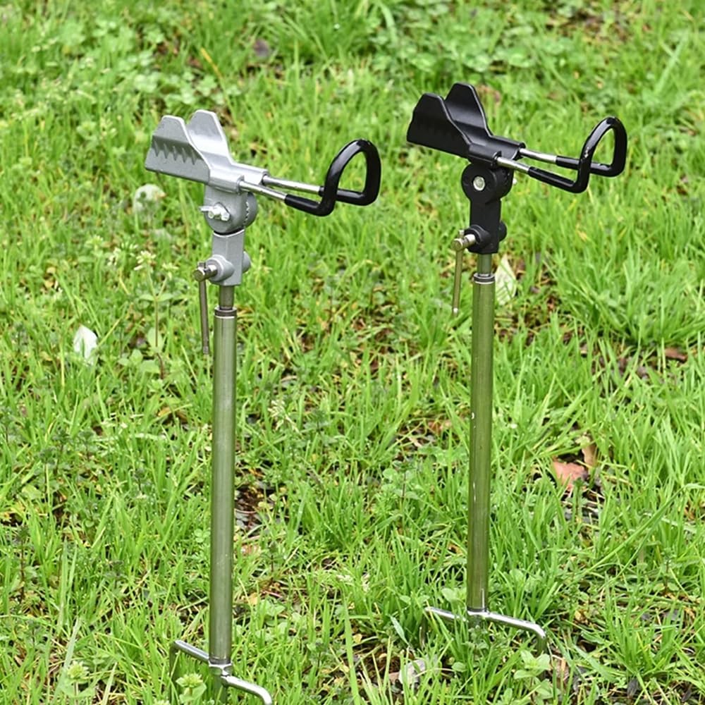 Rod Holders for Bank, Ground & Beach Fishing – 360 Degree Small, Black