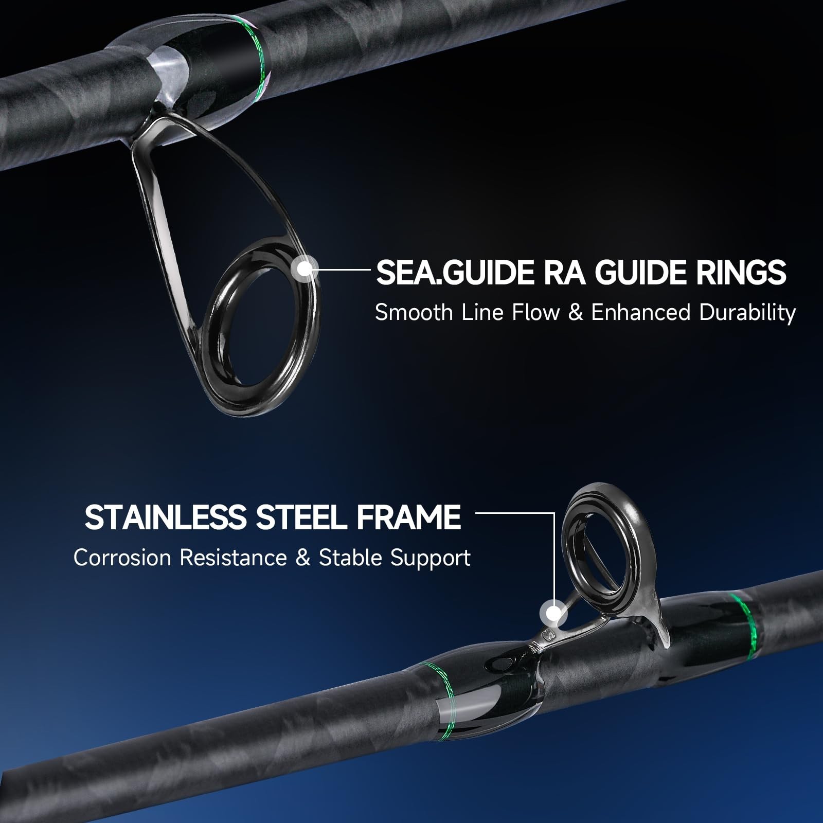 Heavy Fishing Rod 2-Piece Casting & Spinning, Big Game for Catfish, Musky, Strip