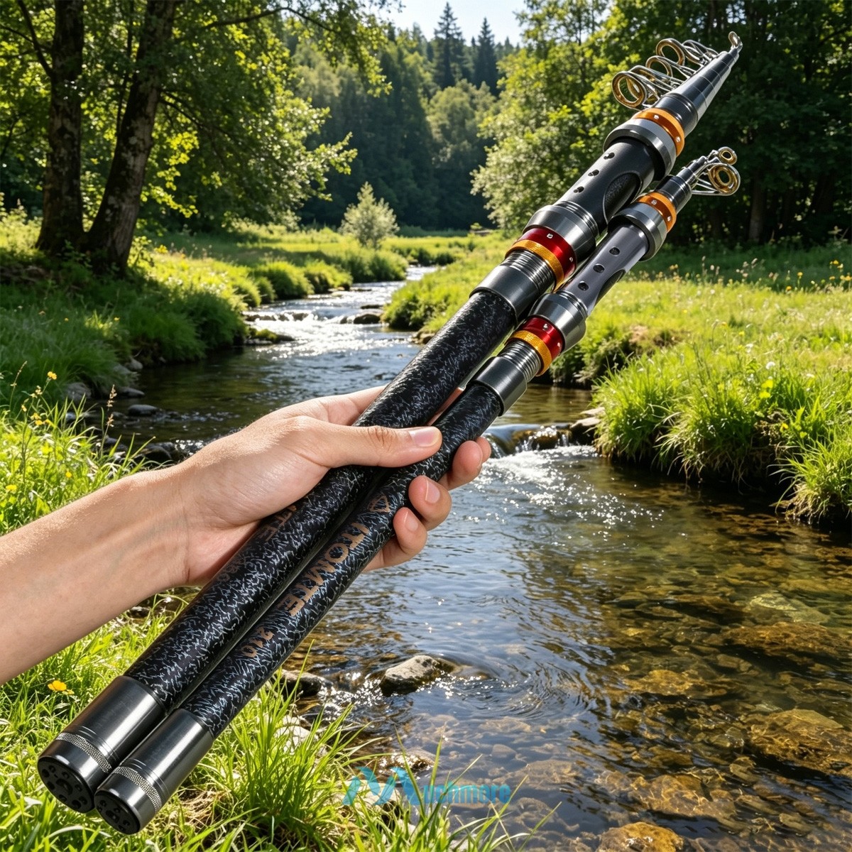 Carbon Fiber Telescopic Fishing Rod Reel Combo w/ Lures Sea Saltwater Freshwater