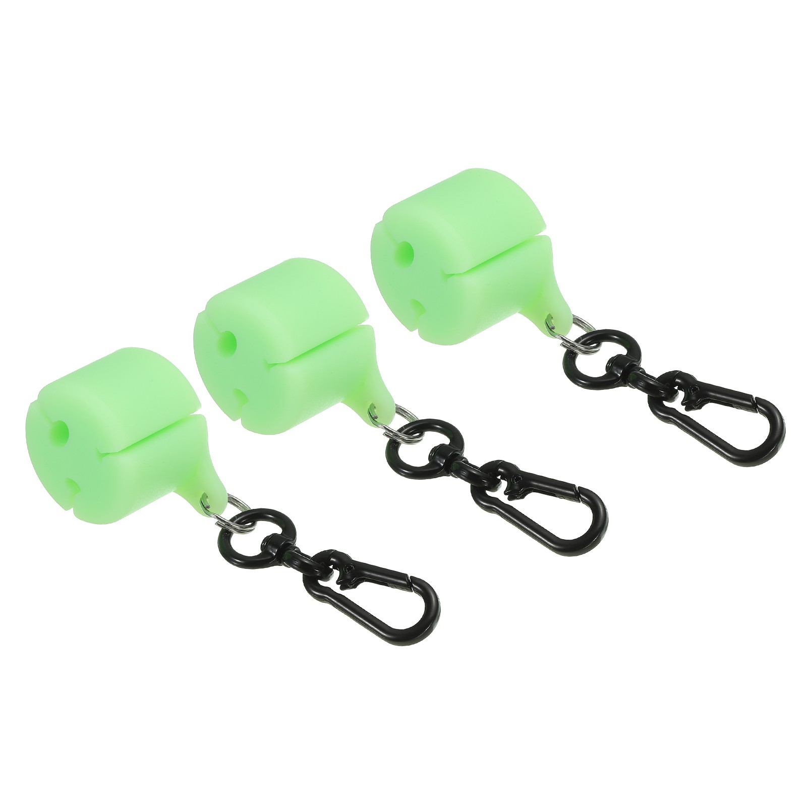 3Pcs Creek Rod Clips Silicone Wearable Fishing Pole Holder Fluorescent Green