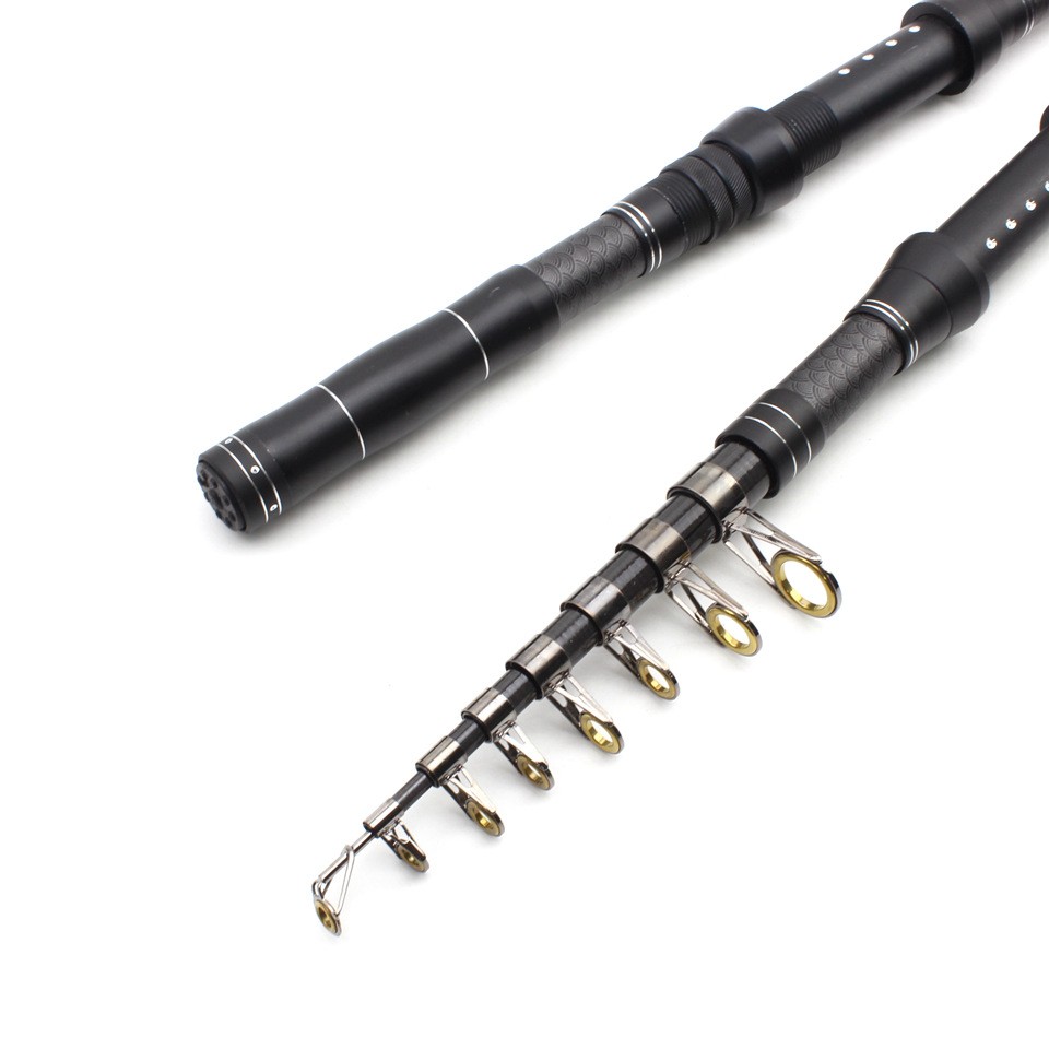 Lightweight Shrink Carbon Fiber Fishing Rod Portable 1.8m-3.0m Sea Pole
