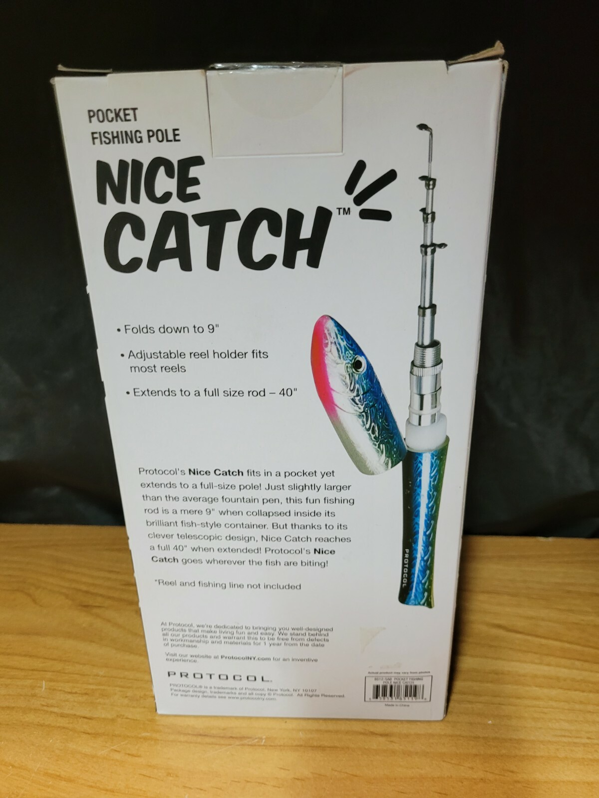 PROTOCOL Nice Catch Pocket Fishing Pole 9″ Extends to 40″ New In Box Gift Sealed