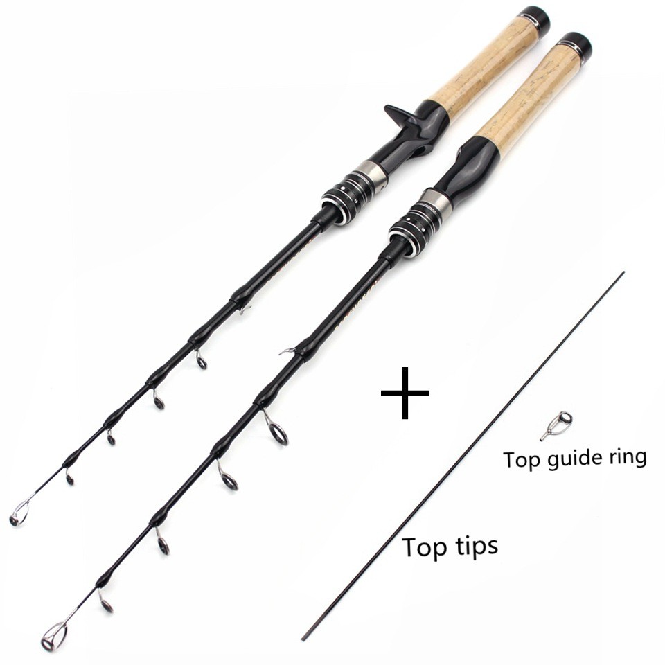 Ultra-Light Portable Fishing Rod Carbon Fiber Spinning Casting Pole Cork Handle