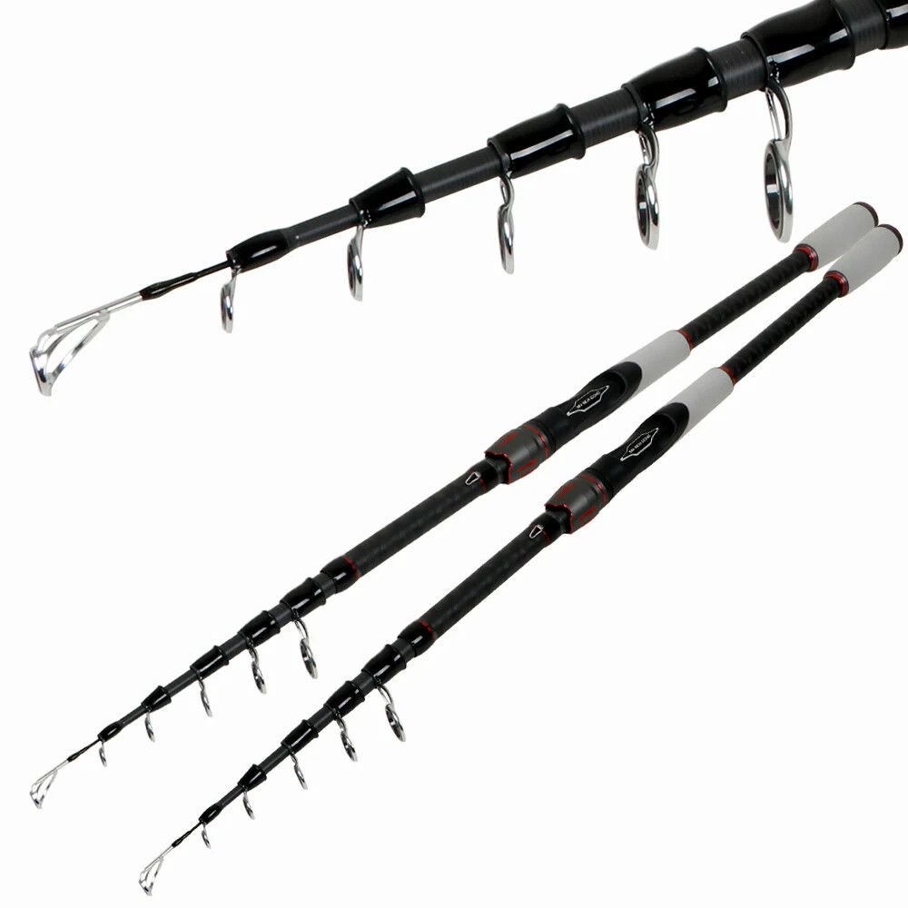 1.8m-3.0m Telescopic Spinning Fishing Rods Carbon Fiber Lure Pole Bait WT 8-18g