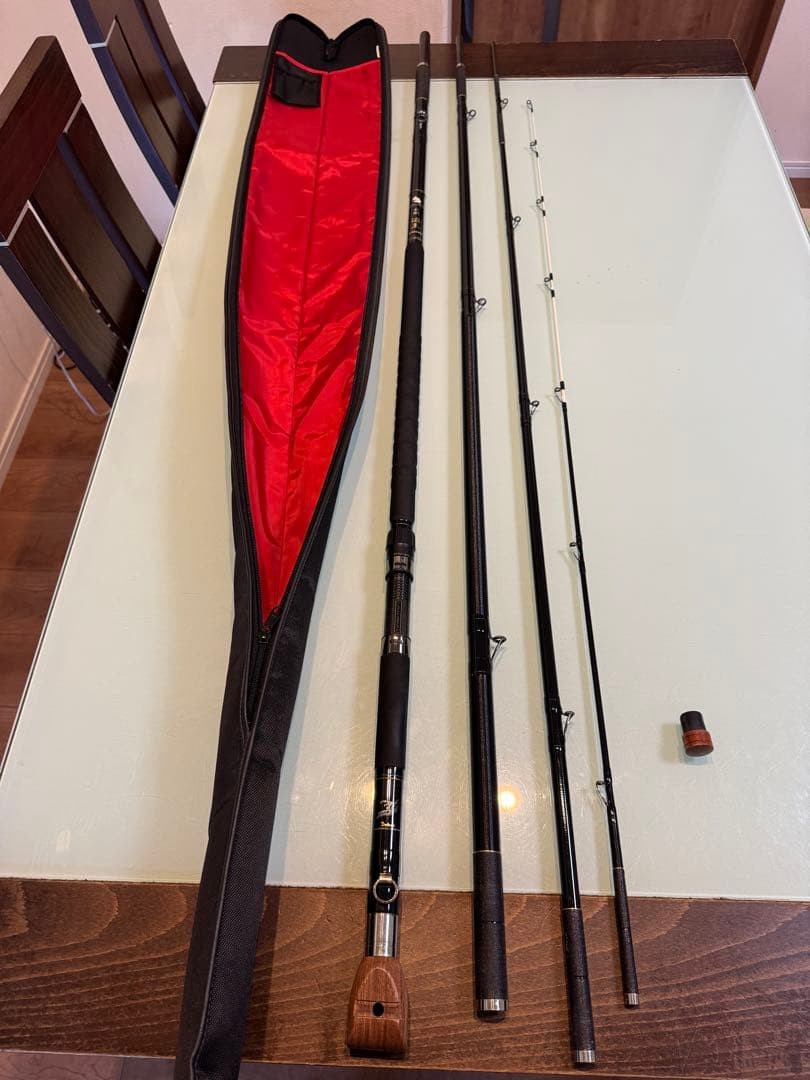 FULL FIELD Carbon Fishing Rod Black Cork Grip Baitcast Ishi Use with Case
