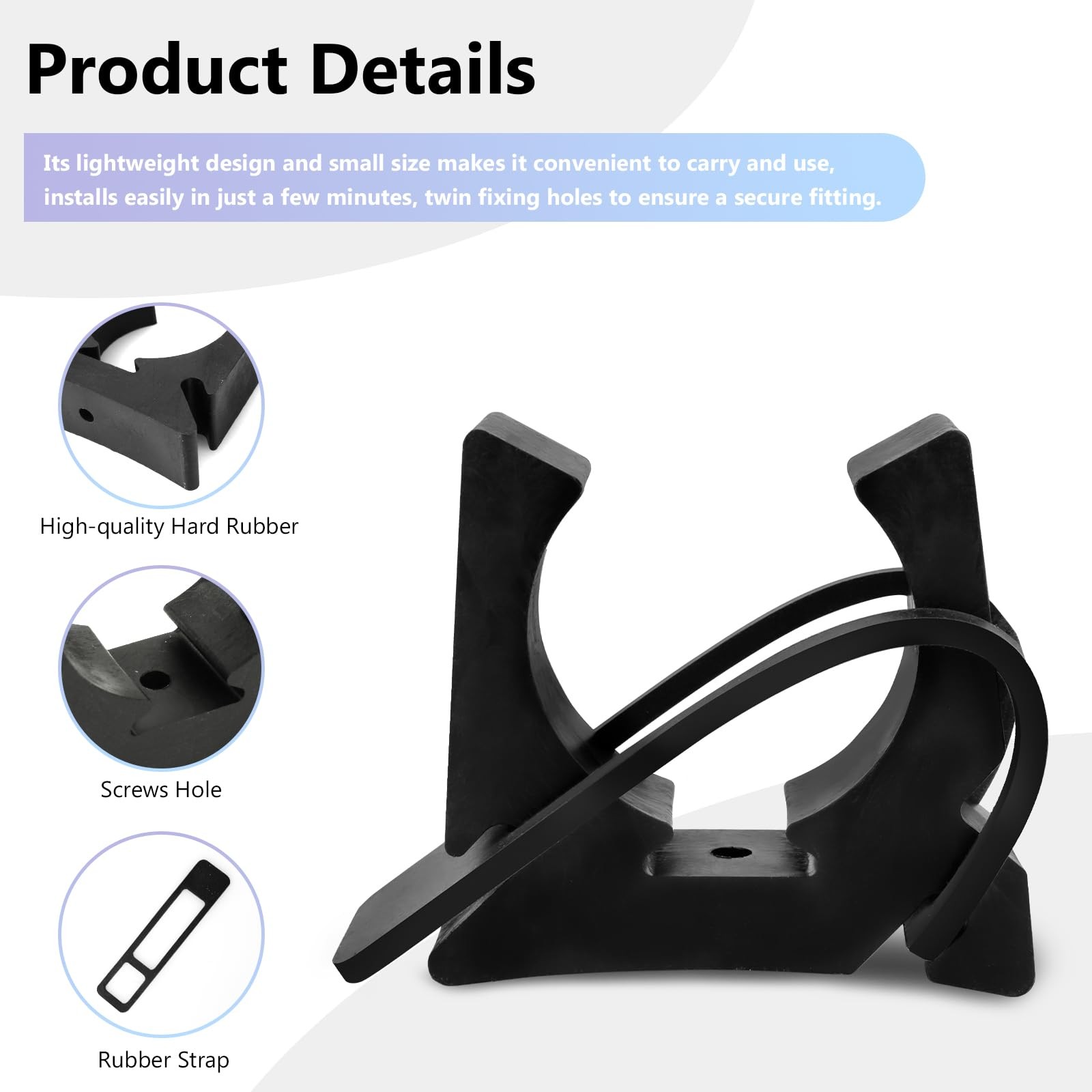 Boat Hook Holders, Rubber Push Pole Holder Quick Release Oar & Black