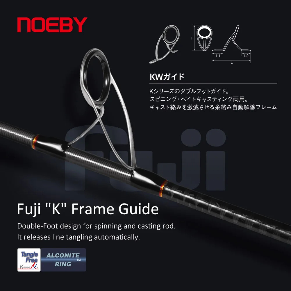 NOEBY Shore Jigging Spinning Rod 2.49m-2.9m Fuji Guides Carbon Saltwater Bass