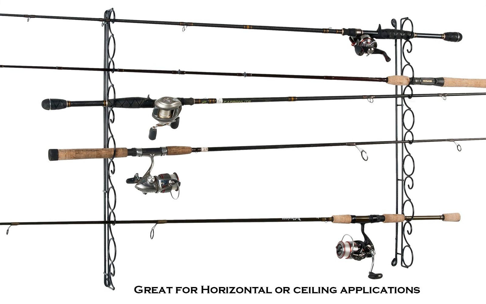 Old Cedar Outfitters Wire Horizonal Ceiling Rack For Fishing Rod Storage Holds
