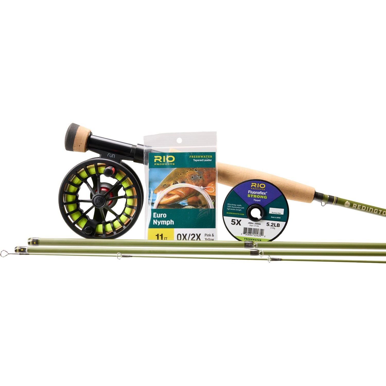 Redington Euro Nymph II Field Kit Fly Fishing Rod Reel Line Combo 10′ 3wt 4pcs