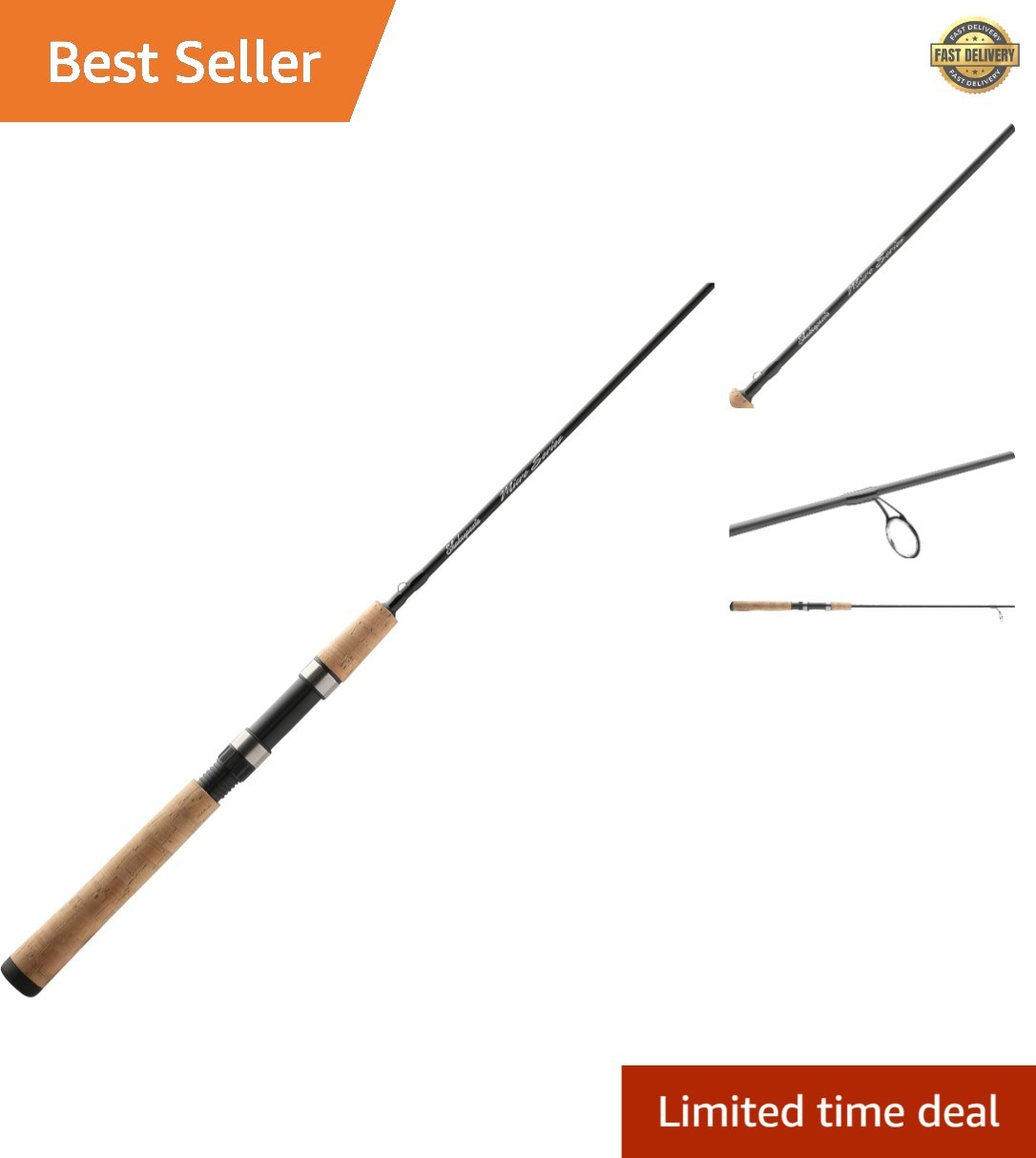 5’6″ Micro Spinning Rod – Fast Action, Cork Grip for Ultimate Comfort