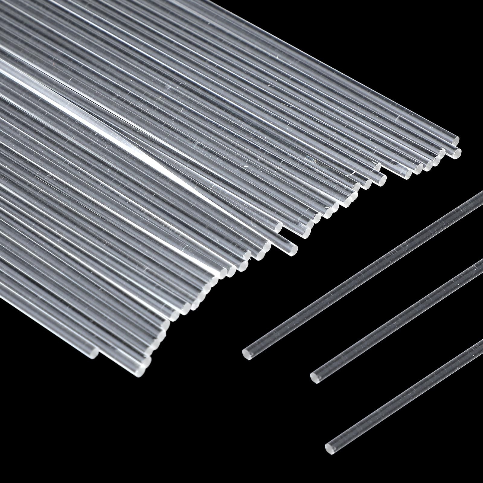 100 PCS 2mm Clear Acrylic Dowel Rods Cake Topper Sticks 12 Inch Long