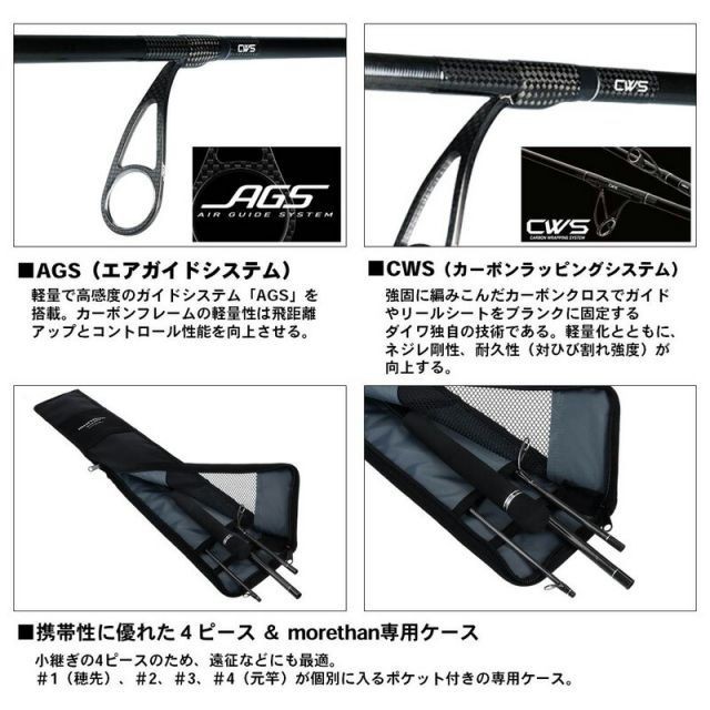 Daiwa More Than Wise Men AGS 130M-4 Spinning Rod V-Joint Alpha New