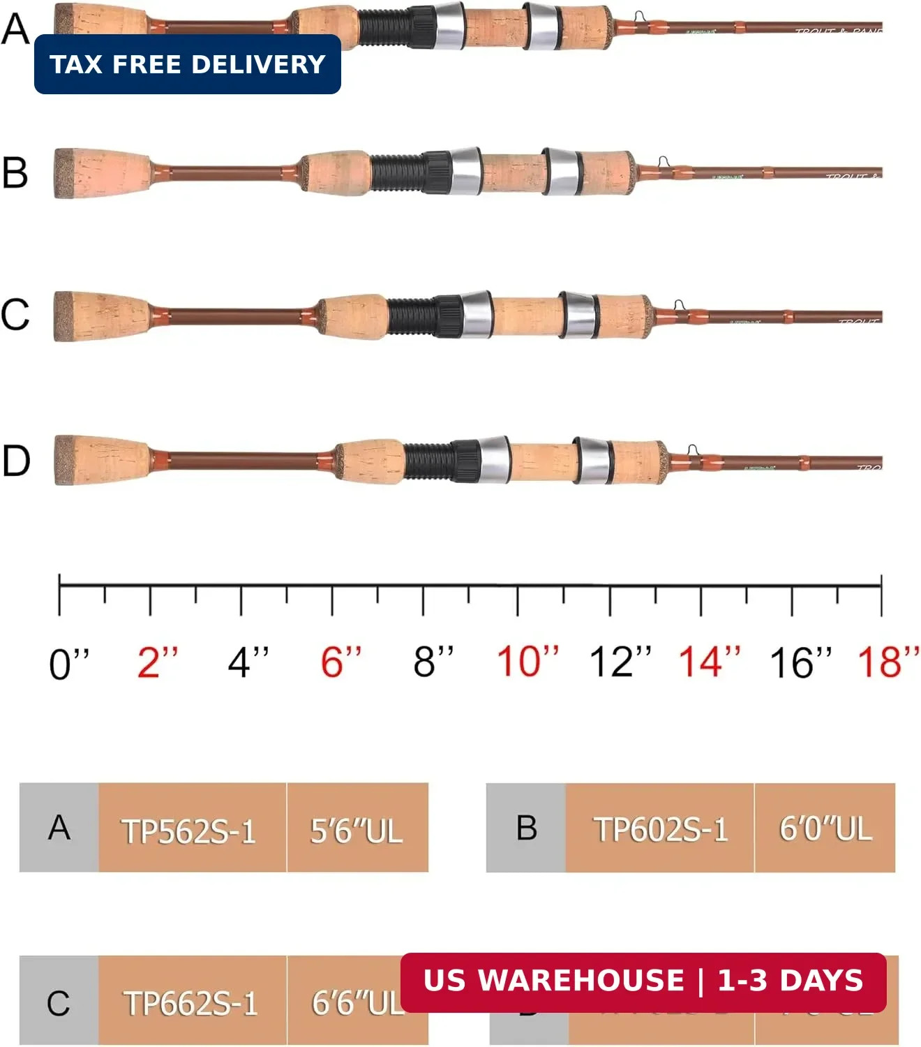 LITTMA Trout&PANFISH Ultralight Fishing Rod 2 PCS – Trout, Crappie, Panfish Micr