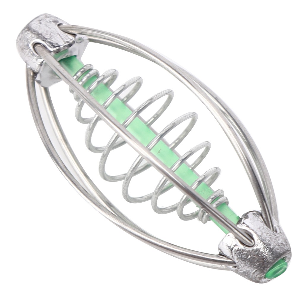 N- 10PCS Stainless Steel Spring Fishing Feeder Bait Cage Holder Tackle Accessory