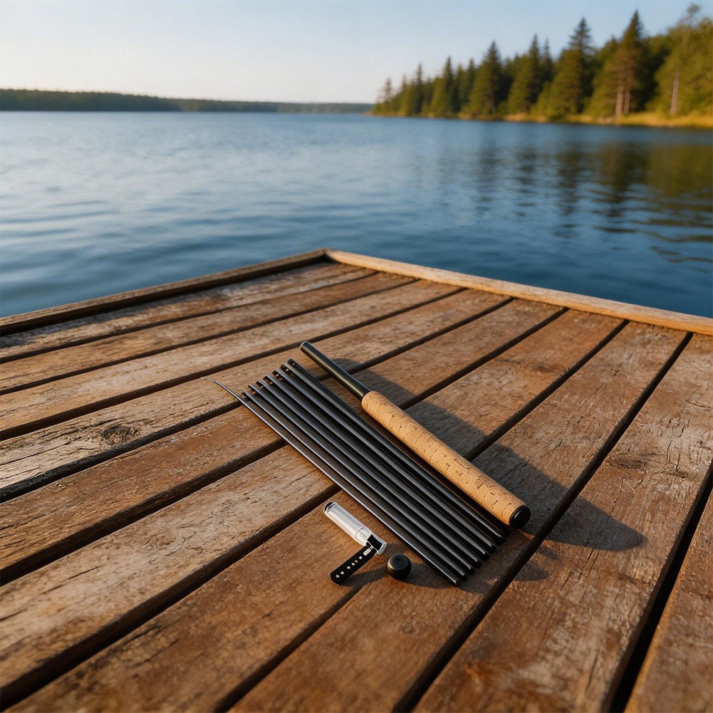 Telescopic Tenkara Fly Rod Carbon 44cm Folded 350cm Extended Stream Pole
