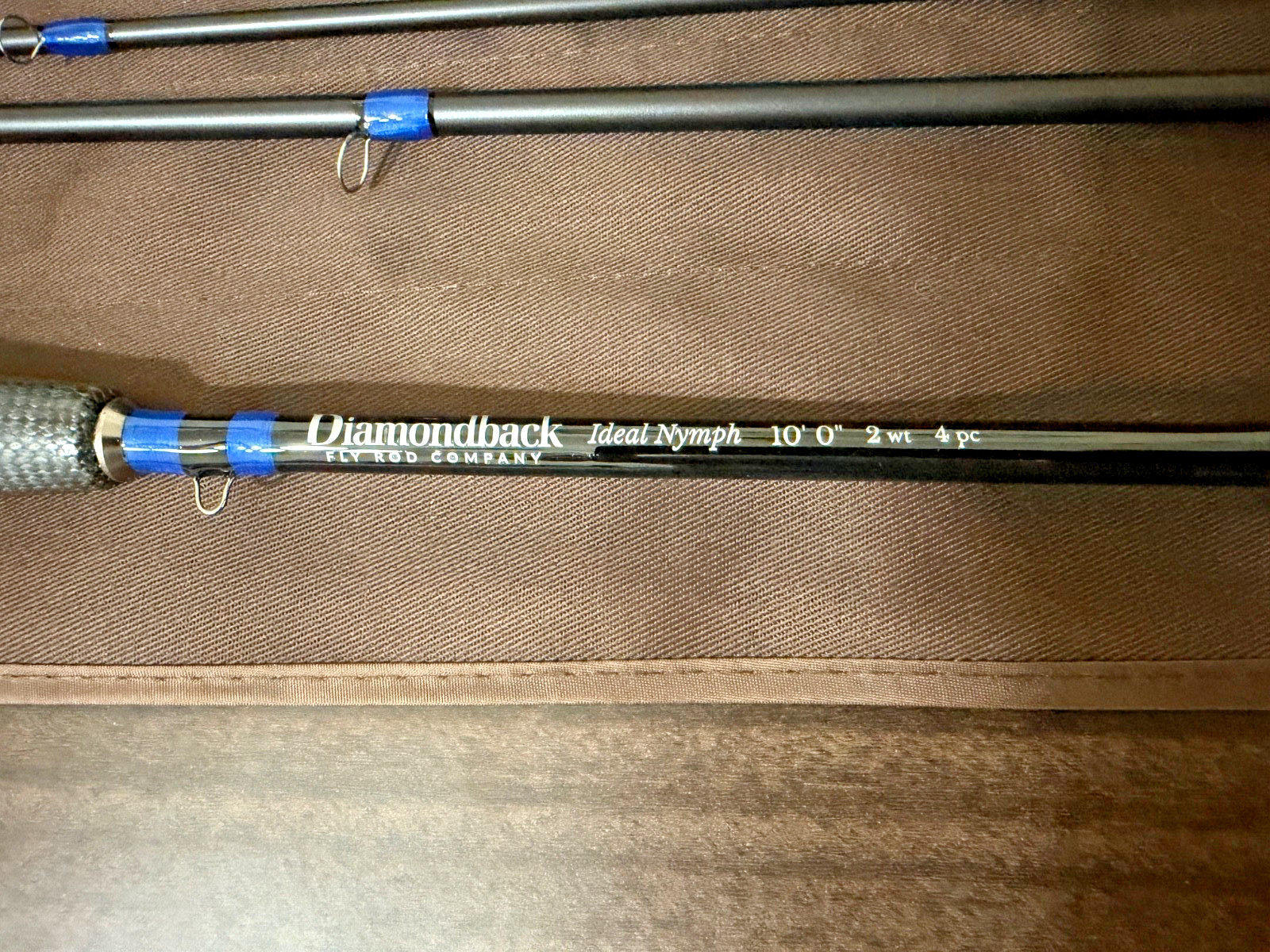 Custom Diamondback 10′ 2 Wt Ideal Nymph Fly Rod- Carbon Grip, REC Recoil Guides