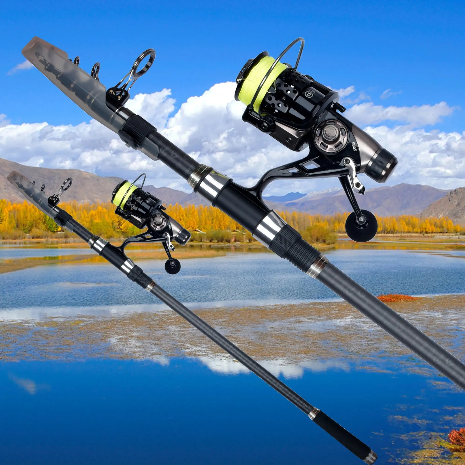 PHISHGER Telescopic Surf Fishing Rod 30T Carbon 80-150g 3.6-4.5m Travel Shore