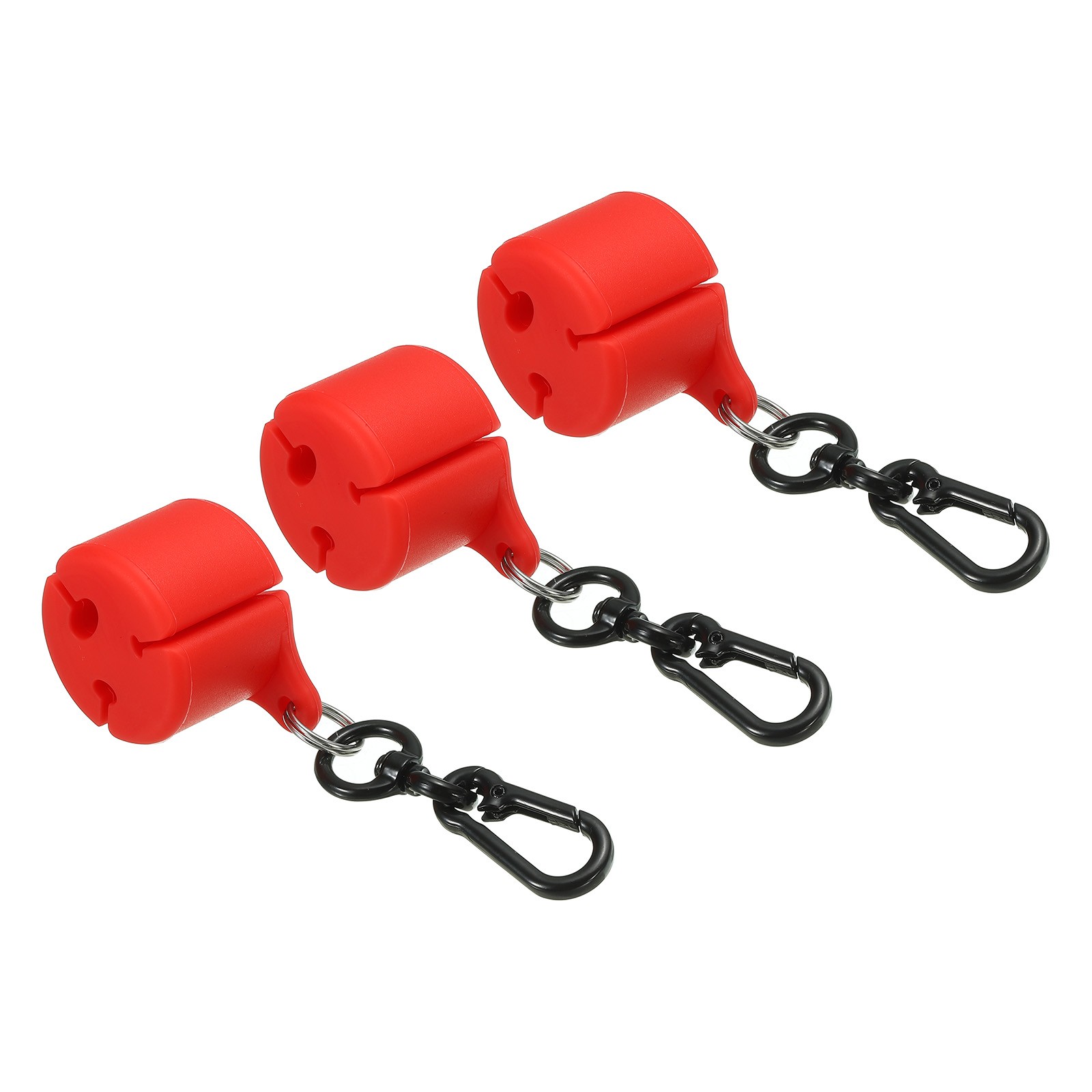 3Pcs Fishing Rod Clips Silicone Wearable Fishing Pole Holder with Buckle Red
