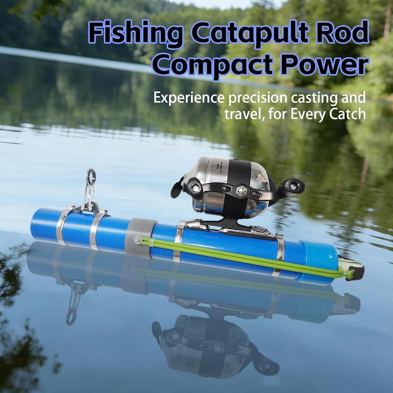 Portable Fishing Catapult Rod, Durable & Lightweight Telescopic Lure & Bait L…