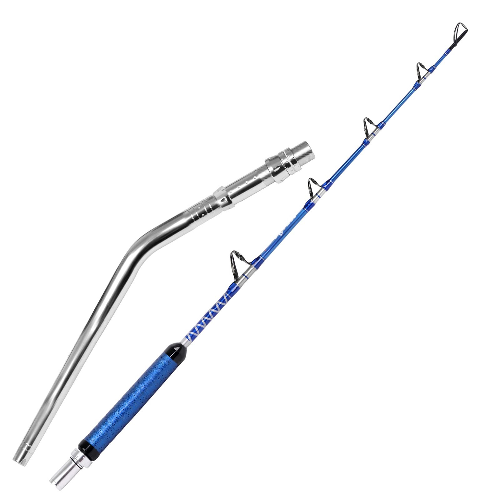 Fiblink Bent Butt Fishing Rod 2-Piece Saltwater Offshore Trolling Rod (5’6″-5…