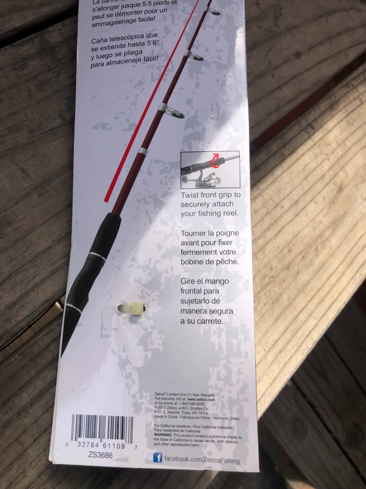 Zebco Z-Cast Telescopic Collapsible Fishing Rod 5’6”