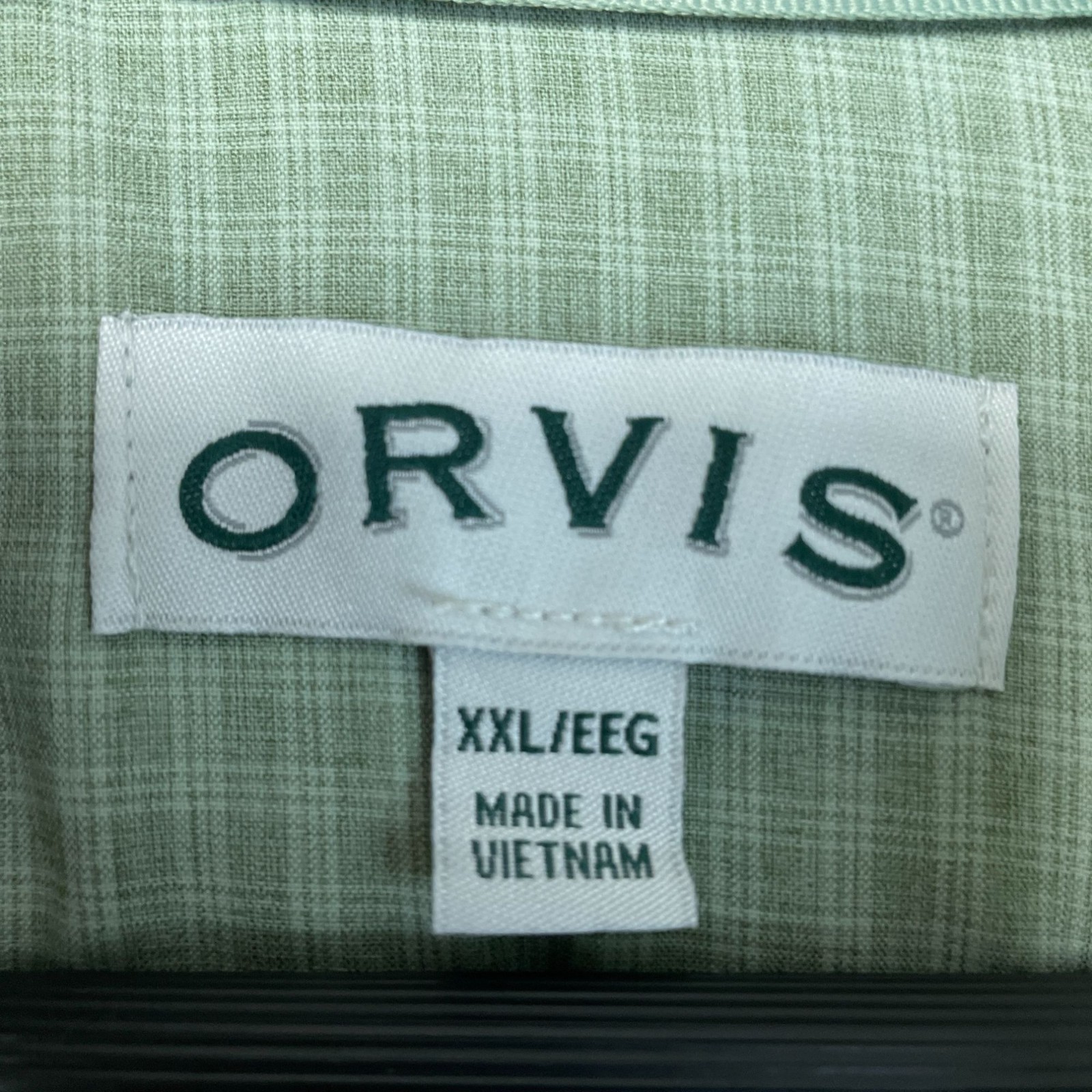 Orvis Men’s XXL Green Short Sleeve Tech Shirt UPF 30+ Quick-Dry Outdoor d1788