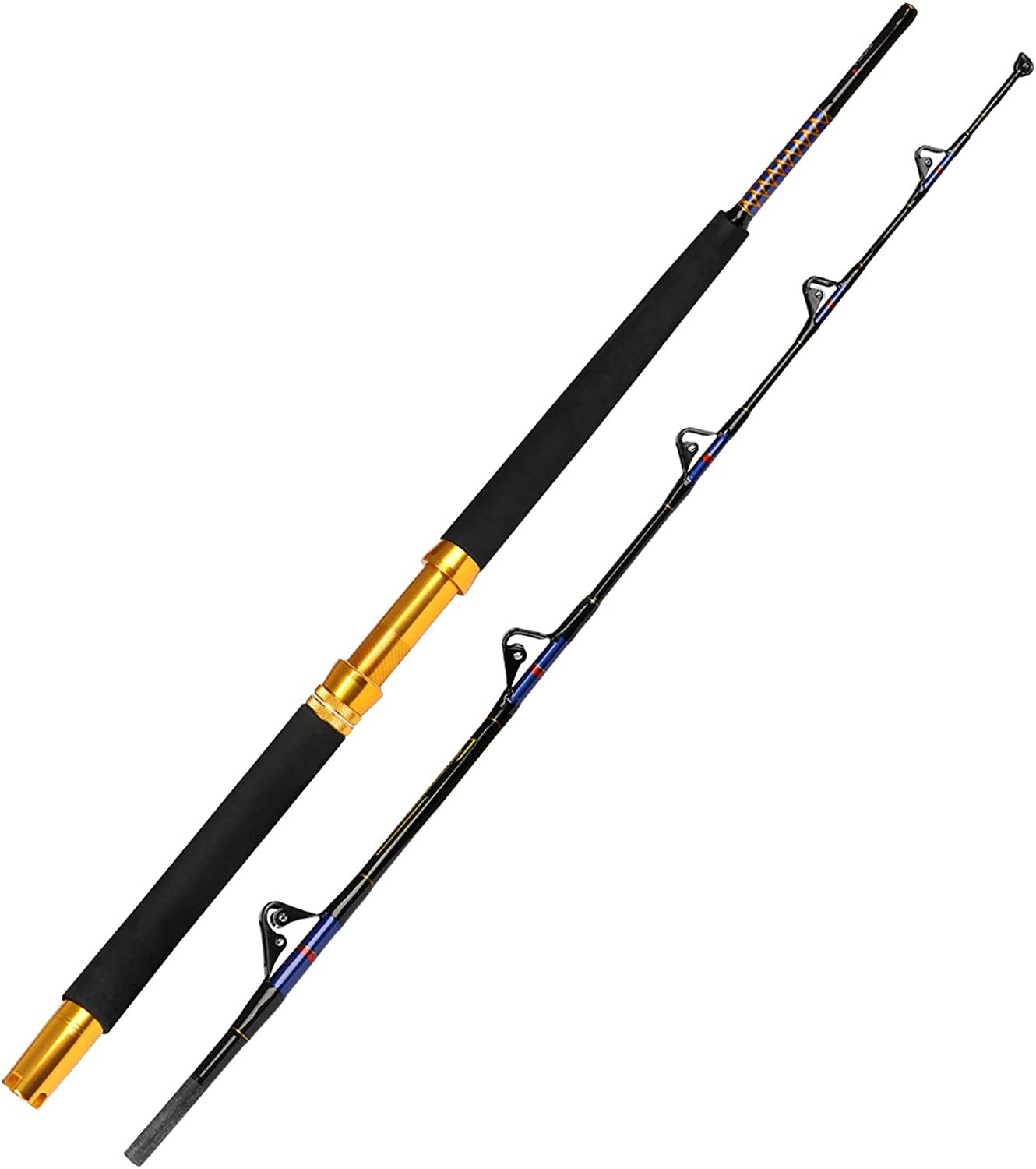 Saltwater Trolling Rod 1PC/2PC Heavy Roller Big Game Offshore Boat Fishing Pole