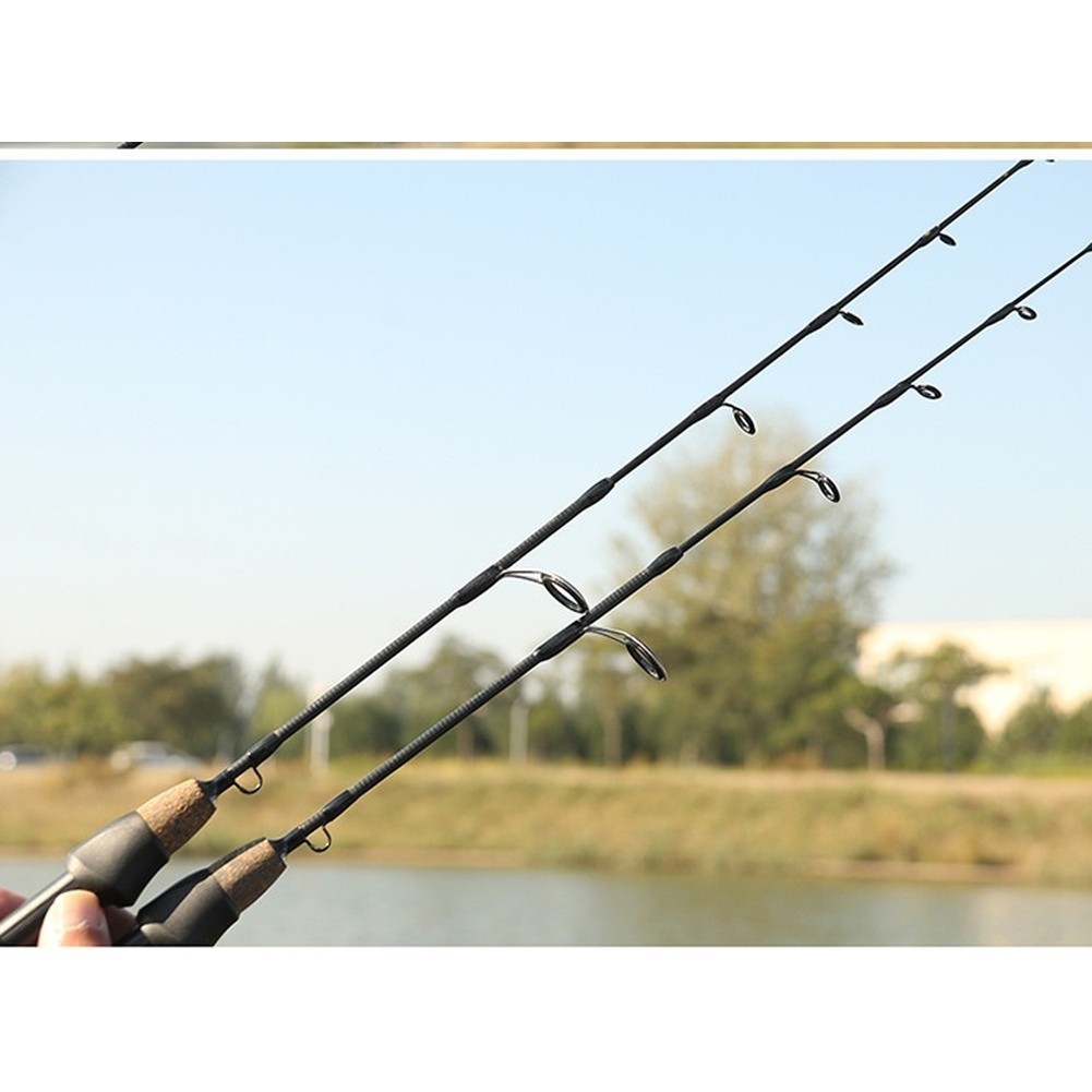 60CM Carbon Fiber Ice Fishing Rod Shrimp Pole with Soft and Hard Dual Tips