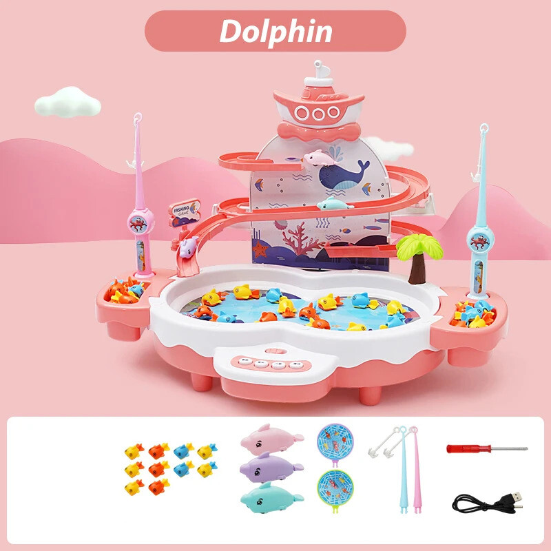 Kids Electric Fishing Toy-2-3 Years Old Magnetism Fishing Game for boys/girls