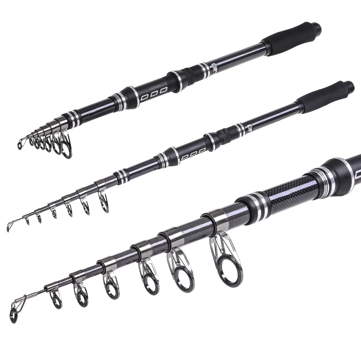 1.8M-3.0M Portable Telescopic Carbon Fiber Spining Rod Fishing Rod Sea Rod