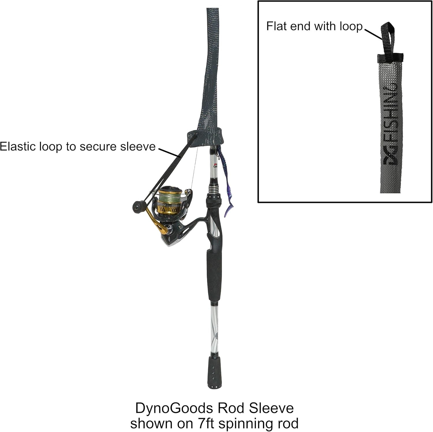 Fishing Rod Sleeve, 3 Pack, 7ft Spinning Protector/Rod Sock/Rod Black