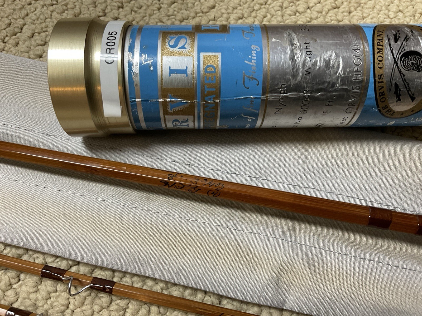 Stunning Vintage Orvis 8’ 4wt NYMPH BAMBOO Fly Rod Prev. Owned by Marty Keane