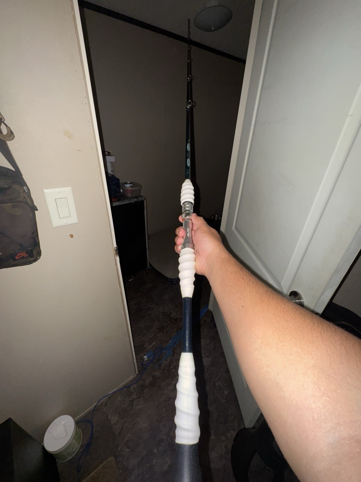 St Croix Rebuilt Casting Rod 7H Medium Action. White Grips With ALPS Alum Steat